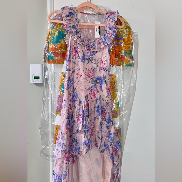 Very Sexy Gorgeous LoveShackFancy Floral High Low Dress in Pink n Blue RARE! - Picture 1 of 5